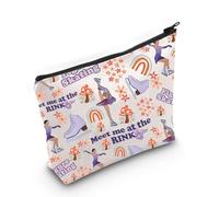 Figure Skater Gift Ice Skating Cosmetic Bag Skating Lover Gift Figure Skater Mom Gift Ice Skate Coach Gift (Meet me The Rink Bag)