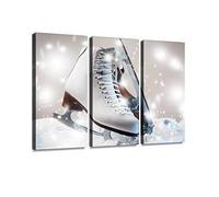 Figure Skates ice skatings and Pictures Print On Canvas Wall Artwork Modern Photography Home Decor Unique Pattern Stretched and Framed 3 Piece