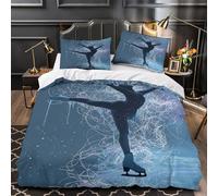 Figure_skating_art Comforter Cover 3D Design Printed Luxury 3 Piece Bedding Set Zipper Quilt Cover Super Soft All Season for Kids Teens Adults Women Youth Teenagers Super king（260x220cm）
