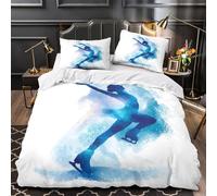 Figure_skating_art Duvet Cover 3D Design Printed Anti-allergic 3 Pieces Bedding Set Zipper Quilt Cover Hotel Quality Washable for Adults Kids Women Teens Youth Girls Single（140x200cm）