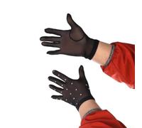 Figure Skating Gloves Women High Elastic Mesh Rhinestone | High-elastic mesh, snug fit various hand shapes, 8cm middle finger, one size fits most women girls