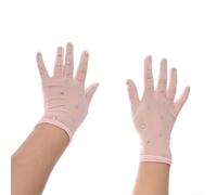 Figure Skating Gloves Women High Elastic Mesh Rhinestone | High-elastic mesh, snug fit various hand shapes, 8cm middle finger, one size fits most women girls