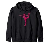 Figure Skating Heart Silhouette Ice Skater Girl Winter Sport Zip Hoodie