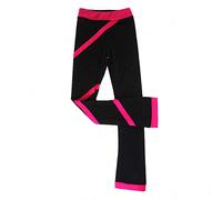 Figure Skating Pants Girl's Ladies Skating Pants Figure Skating Training Suits Plus Velvet Pants Rose Red