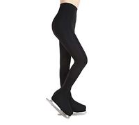 Figure Skating Practice Pants Girls Ice Skating Tights Pantyhose Over The Boot Legging Fleece Thermal Half Cover Black