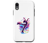 Figure Skating Winter Ice Sport Retro Glam Glitchy Art Case for iPhone XR