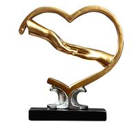 Figure Statue Ornament Creative Heart Shape Handshake Sculpture Tabletop Home Decoration Handmade Premium Gifts,D