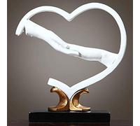 Figure Statue Ornament Creative Heart Shape Handshake Sculpture Tabletop Home Decoration Handmade Premium Gifts,D