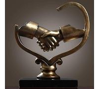 Figure Statue Ornament Creative Heart Shape Handshake Sculpture Tabletop Home Decoration Handmade Premium Gifts,D