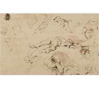 Figure Studies related to 'Liberty Leading the People' (1830) Poster Print by Eugène Delacroix (24 x 36)
