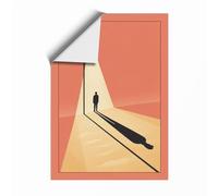 Figure Under Lamplight Modern Unframed Wall Art Print A4 (29.7×21cm), Wall Decor for Living Room, Bedroom, Office & Home, Art Gift
