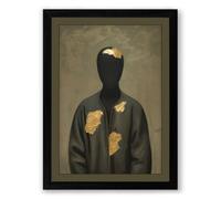 Figure with Eagle Spirit Contemporary Framed Wall Art Print A2 (59.4×42cm) Black, Wall Decor for Living Room, Bedroom, Office & Home, Ready to Hang, Art Gift