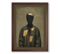 Figure with Eagle Spirit Contemporary Framed Wall Art Print A3 (42×29.7cm) Walnut, Wall Decor for Living Room, Bedroom, Office & Home, Ready to Hang, Art Gift