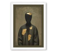 Figure with Eagle Spirit Contemporary Framed Wall Art Print A3 (42×29.7cm) White, Wall Decor for Living Room, Bedroom, Office & Home, Ready to Hang, Art Gift