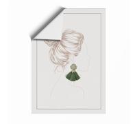 Figure with Gathered Hair Minimalist Unframed Wall Art Print A4 (29.7×21cm), Wall Decor for Living Room, Bedroom, Office & Home, Art Gift