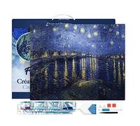 Figured’Art Diamond Painting Art kit for Adults 40x50cm with Frame Full Square Drill 5D Van Gogh Starry Night Over the Rhone Complete DIY - Already Framed Canvas
