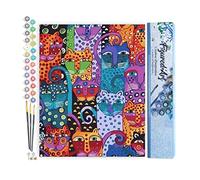 Figured'Art Paint by Numbers for Adults Cats Design 40x50cm - Craft Art Painting DIY Kit Rolled Canvas Without Frame