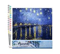 Figured'Art Paint by Numbers for Adults Van Gogh Starry Night Over the Rhone 40x50cm - Craft Art Painting DIY Kit Rolled Canvas Without Frame