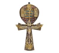 Figuren Shop GmbH Ankh Egyptian Wall Art Bronze 19.5 cm Hieroglyphs Wall Relief