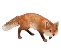 Figuren Shop GmbH Garden Figurine Fox Creeping 37 cm - Red Fox Made of Polyresin, Hand-Painted and Weatherproof - Lifelike Fox Figurine Animal Figurine Garden Sculpture for Bed, Hedge and Patio