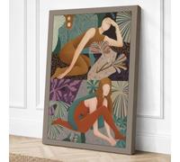 Figures and Foliage Canvas Wall Art Print 18x12 Inch