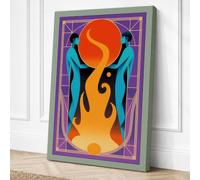 Figures Around Flame Canvas Wall Art Print 24x16 Inch | Ready to Hang, Gallery Wrapped, Fade-Resistant Inks, Securely Packaged, UK Made