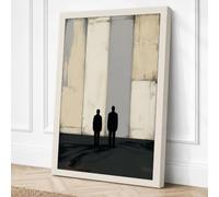 Figures Before Stone Canvas Wall Art Print 30x20 Inch