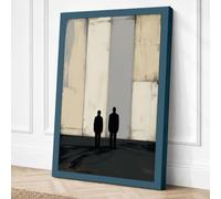 Figures Before Stone Canvas Wall Art Print 30x20 Inch (76 x 51 cm)