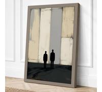 Figures Before Stone Canvas Wall Art Print 30x20 Inch (76 x 51 cm)