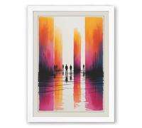 Figures Between Monoliths Modern Framed Wall Art Print A2 (59.4×42cm) White, Wall Decor for Living Room, Bedroom, Office & Home, Ready to Hang, Art Gift