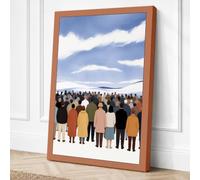 Figures Facing Landscape Canvas Wall Art Print 18x12 Inch