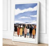 Figures Facing Landscape Canvas Wall Art Print 18x12 Inch