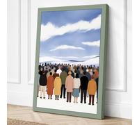 Figures Facing Landscape Canvas Wall Art Print 24x16 Inch