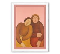 Figures in Conversation Modern Framed Wall Art Print A1 (84.1×59.4cm) White, Wall Decor for Living Room, Bedroom, Office & Home, Ready to Hang, Art Gift