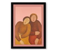 Figures in Conversation Modern Framed Wall Art Print A2 (59.4×42cm) Black, Wall Decor for Living Room, Bedroom, Office & Home, Ready to Hang, Art Gift
