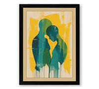 Figures in Conversation Modern Framed Wall Art Print A4 (29.7×21cm) Black, Wall Decor for Living Room, Bedroom, Office & Home, Ready to Hang, Art Gift