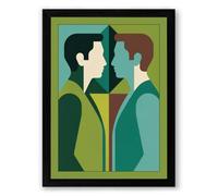 Figures in Dialogue Modern Framed Wall Art Print A2 (59.4×42cm) Black, Wall Decor for Living Room, Bedroom, Office & Home, Ready to Hang, Art Gift