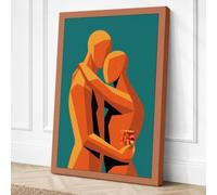 Figures in Embrace Modern Canvas Wall Art Print 24x16 Inch (61 x 41 cm)