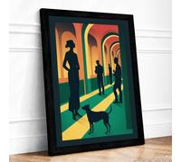 Figures in the Archway Modern Framed Wall Art Print A1 (84.1×59.4cm)