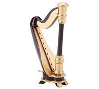 Figures Ornaments Miniature Harp 13 x 9 x 4 3.5 Inch Wooden Miniature Harp Replica with Gift Case Instrument Model Music Gifts Ornaments