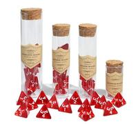 FIGURESLAB 24Pce Red Polyhedral D4 Dice Set, Roleplaying Healing Potion Bottles with Cork Lids for RPG Board Table Gaming, Compatible with Dungeons and Dragons D&D MTG Accessories