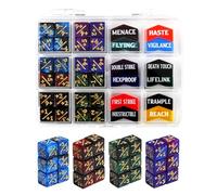 FIGURESLAB 48PCS MTG Tokens & 12mm Dice Counter for Magic The Gatering, MTG Abilities Keyword Buff Tokens Life Counters 6 Sided Dice, Compatible with TCG Card Gaming Accessories CCG Creature Stats