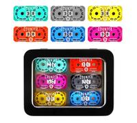 FIGURESLAB 6Pcs MTG Life Counter with Metal Box, Twin Digits Health Tracker Life Counter for Collectible Card Games (C color-6Pcs)