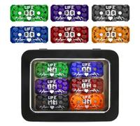 FIGURESLAB 6Pcs MTG Life Counter with Metal Box, Twin Digits Health Tracker Life Counter for Collectible Card Games (A color-6Pcs)