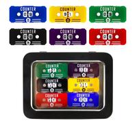 FIGURESLAB 6Pcs MTG Life Counter with Metal Box, Twin Digits Health Tracker Life Counter for MTG Magic Card Games Accessories Tabletop RPG D&D CCG TCG Board Games