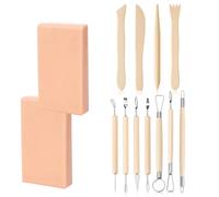 Figurine Carving Tools Wood Handle Metal End Sculpting Set for Fine, Line Cleanup, Texture Work, Pottery Detail Tasks, Hobby Makers Pottery Modeling Tools Ceramic Carving Set Clay Texture Doll