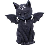 Figurine Decor, Detailed Hand-Painted Polyresin, Black - Malpuss Winged Gothic Satanic Cat