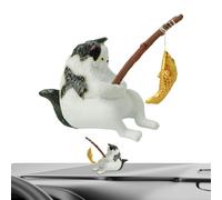 Figurine Di Piccoli Gatti, Decorazione Di Gatti Da Pesca,Statua Di Gatto Decorazione Per Acquario Con Acquario - Ornamento Da Tavolo Divertenti Decorazioni Per Acquari Per Acquari, Acquari, Des