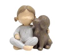 Figurine For Dogs And Girls - Puppy Ornament, Resin Art | Loving Artworks For Animals For Animals For Room Display, Desktop Emotions Decor, Reminder