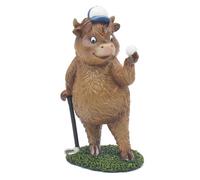Figurine Highland Cow Golf Animal Ornament Rustic Home Decoration Display